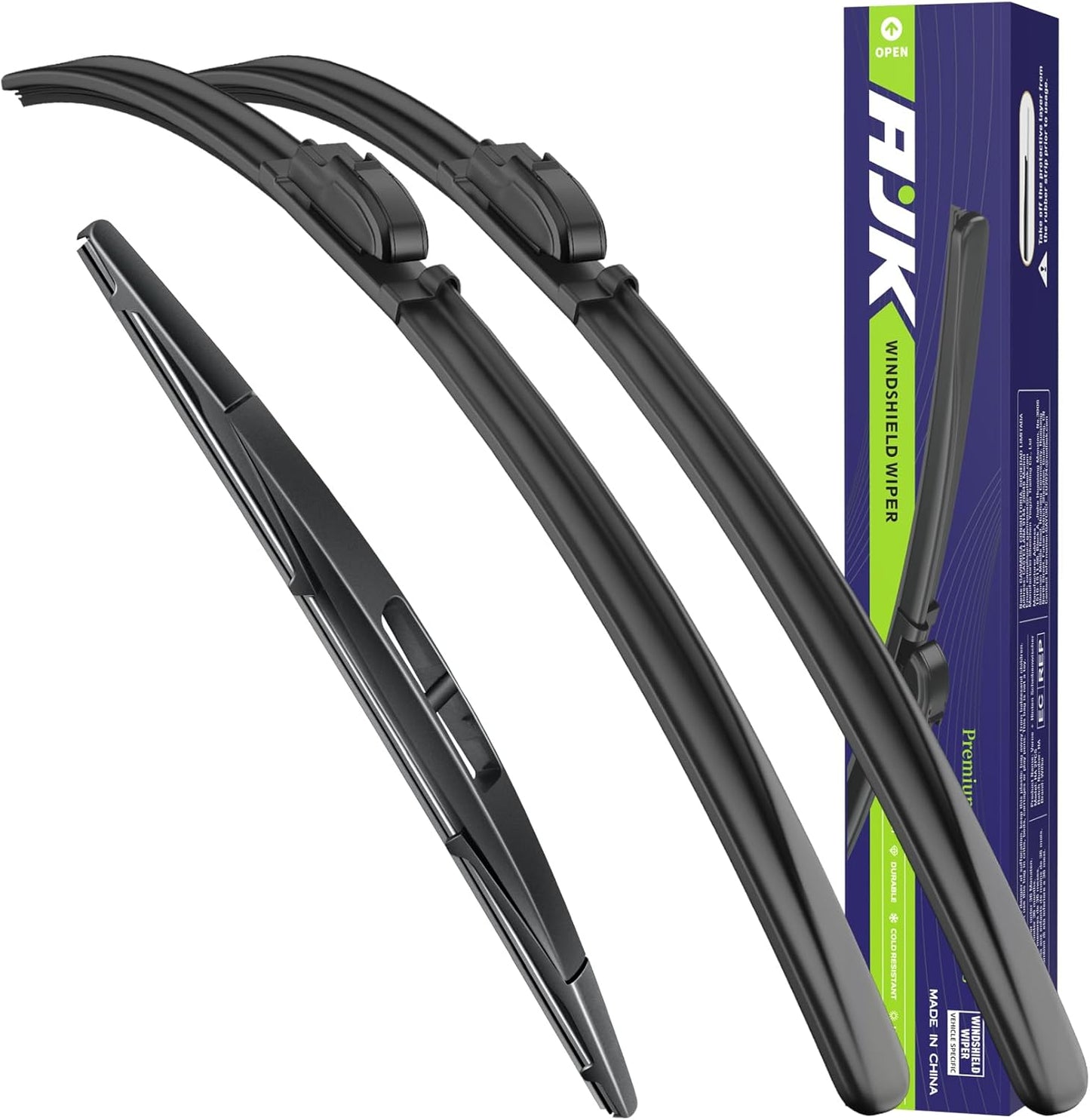 AJK Wiper Blades for Honda Passport 2019 2020 2021 2022 2023 2024, 2 Piece All Weather OEM Quality Automotive Replacement Windshield Wiper Blades for My Car