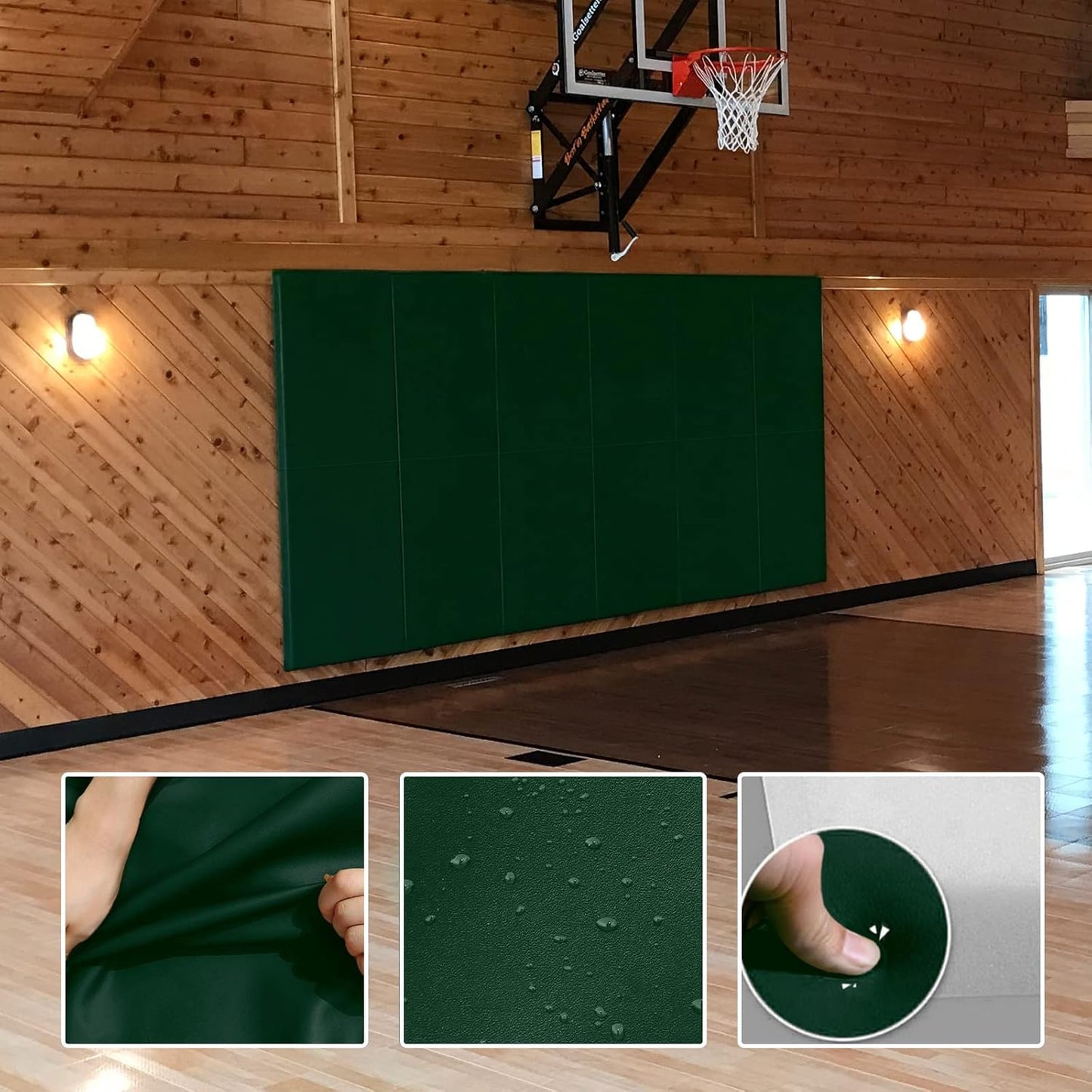 PROGOAL 2"/4" Thick Foam Protection Wall Pad，Gym Basketball-Court Protectors，Durable Waterproof Padding for Wall-Mounted Basketball Hoops(60" L x 20" W)…