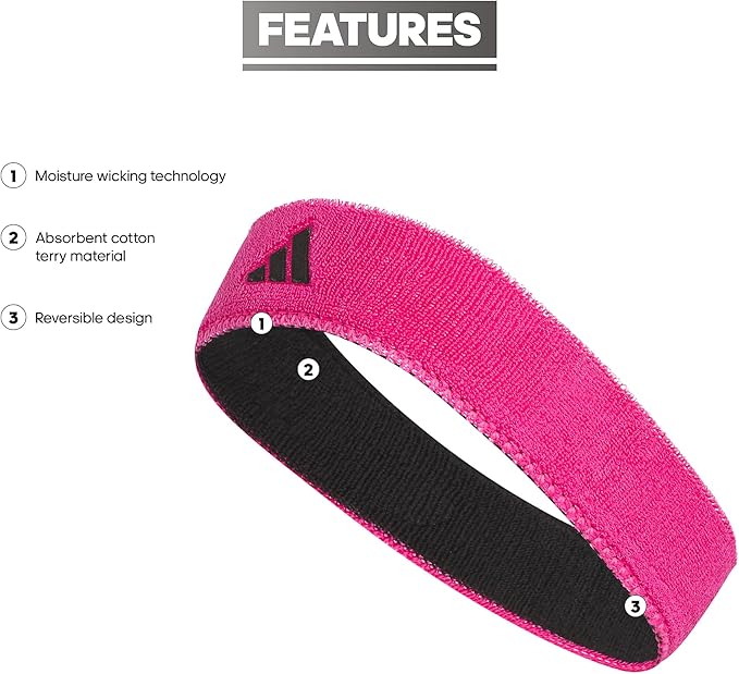 Adidas Unisex-Adult Interval Reversible Elastic Sweat Headband for Men and Women