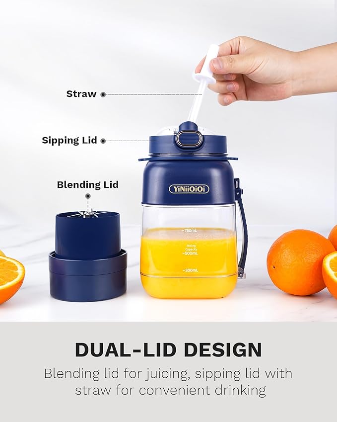 Portable Blender, Personal Size Blender with 10 Ultra Sharp Blades, USB Rechargeable Type-C, suitable for travel, picnic, office, and gym.