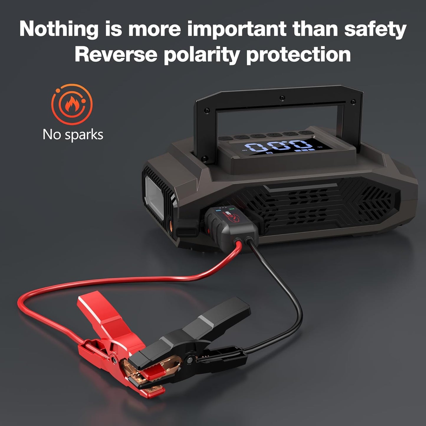 Jump Starter with Air Compressor (6000A 160PSI) - All-in-One Portable Jump Starter for Cars, Trucks, RV, Boat - Fast Charging, Safety Protection, Essential for Road Trips & Emergencies