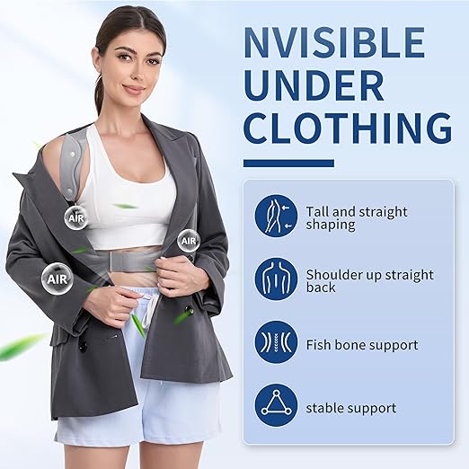 FORTEMOTUS Posture Corrector for Women Men - Back Straightener with Armpit Pad, Adjustable Posture Corrector Women Men, Upper & Lower Back Pain Relief, Targets Scoliosis, Hunchback, Hump, Thoracic, Spine,XL Size,Grey