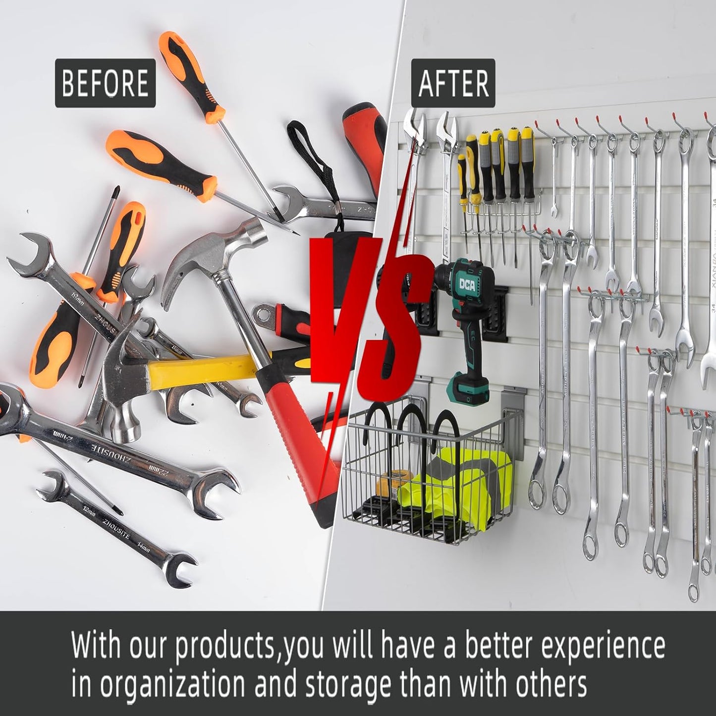 Slat Wall Paneling Garage Wall Organizer, White Slatwall Panels 2 Pack 4x8 ft Garage Slat Wall Storage Systems, Slat Board PVC Wall Panels Garage Storage Organization Product