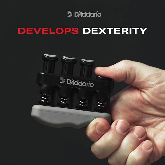 D’Addario Varigrip Hand Exerciser–Improve Dexterity and Strength in Fingers, Hands, Forearms- Adjust Tension Per Finger– Simulated Strings Help Develop Calluses- Comfortable Conditioning