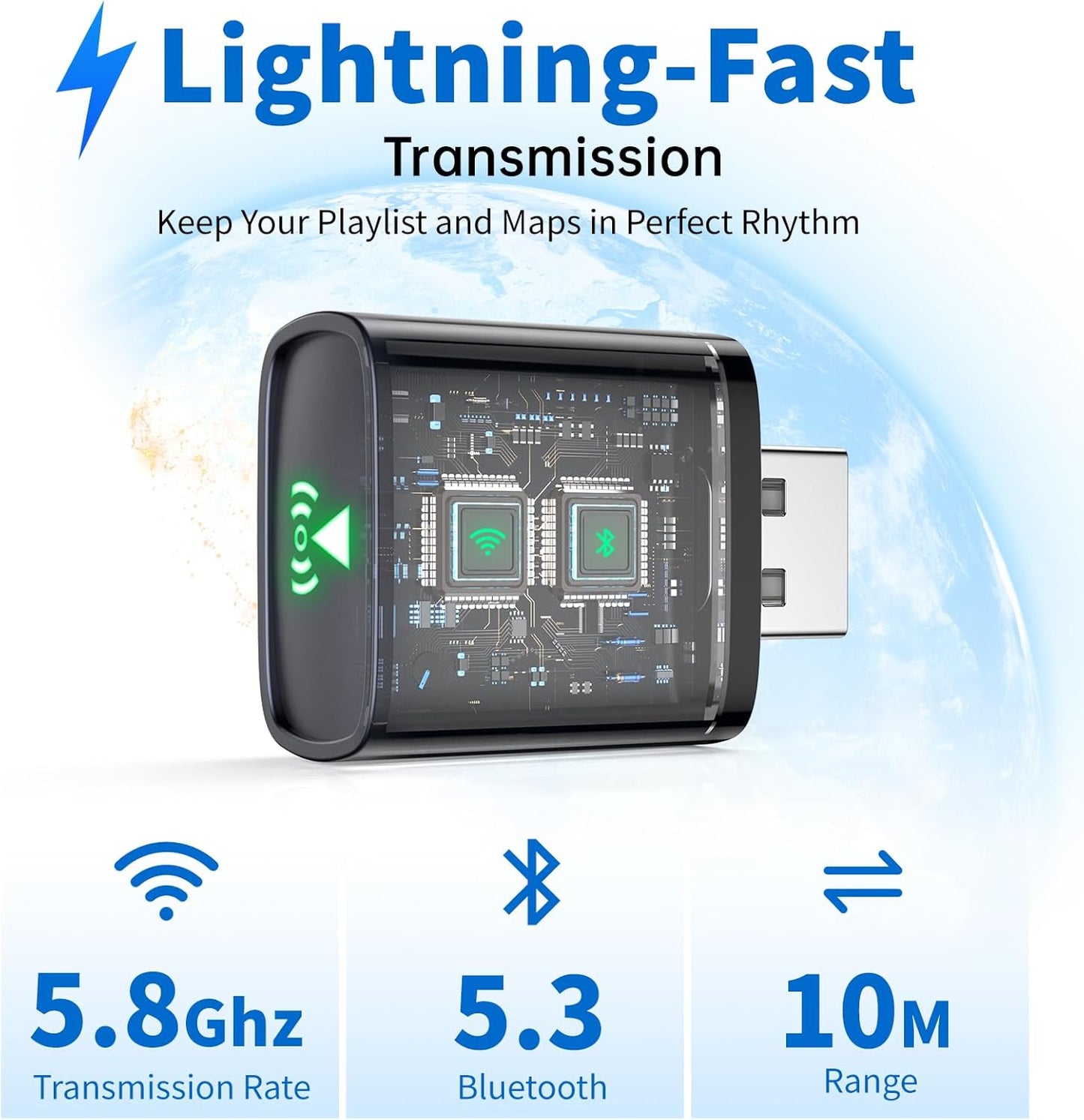 Wireless CarPlay Adapter for Apple iPhone 2025 Upgraded,Ultra-Low Lag,Stable Connection,Mini Apple Car Play Wireless Adapter for Cars with Built-in Wired CarPlay and iPhone iOS 10+,USB A