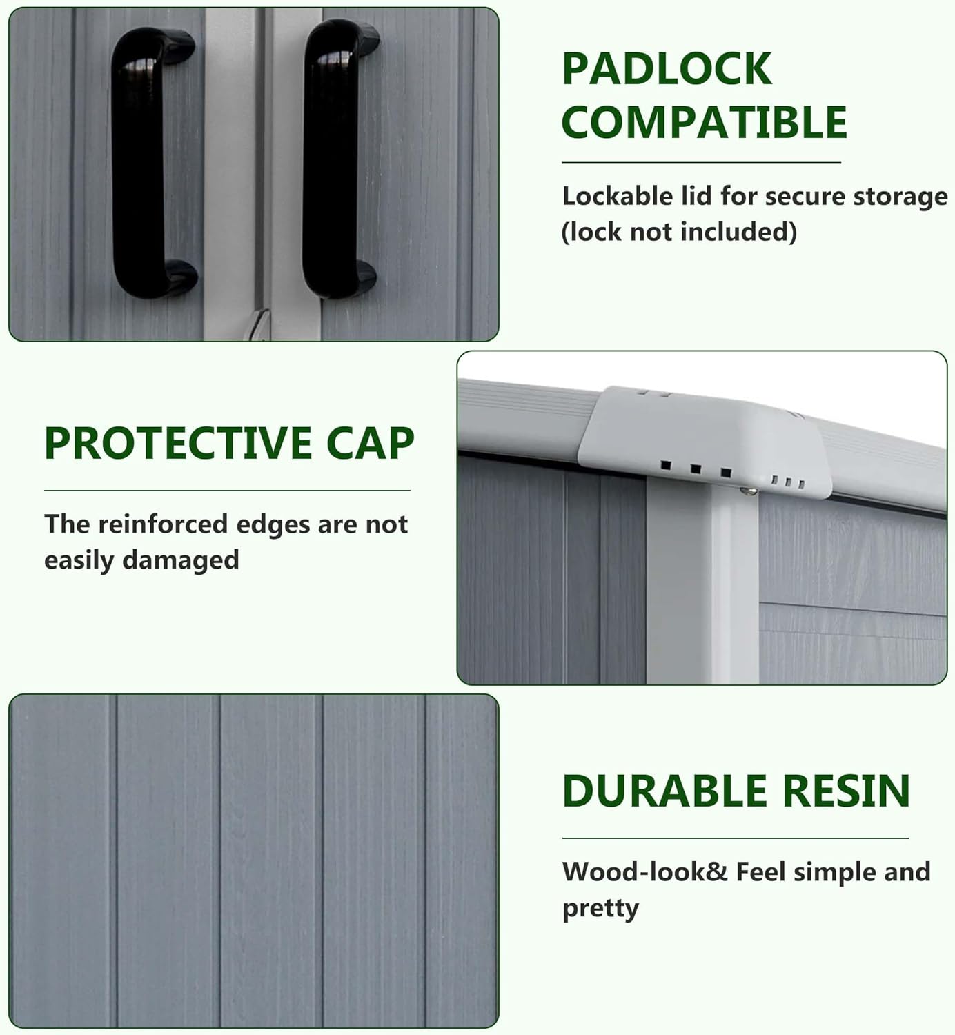 5 X 3 Ft Outdoor Storage Shed with Floor, Weatherproofing Garden Tool Shed with Lockable and Sloping Roof Design, Outdoor Resin Shed Cabinet for Backyard Patio and Garden (White+Gray)