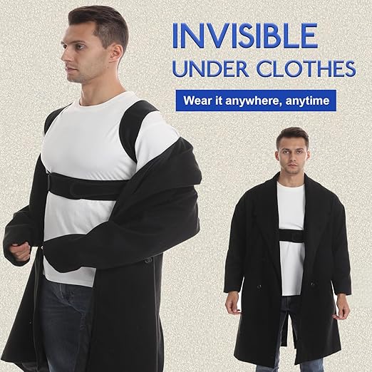 Paskyee Posture Corrector for Women and Men, Adjustable Back Brace for Neck, Shoulder, and Upper Back Pain Relief, Back Straightener for Clavicle Support Black S/M