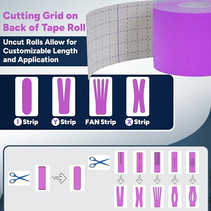 3 Rolls I Uncut I Kinesiology Tape (2 in x 16.4 ft per roll) I Premium Quality I Ideal Support for Joints and Muscles (Stretchable, Breathable & Hypoallergenic) (3 Pack, Blue)