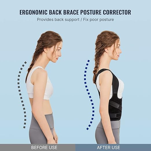 Fit Geno Posture Corrector for Women and Men - Adjustable Back Brace & Straightener for Scoliosis, Hunchback Correction, Back Pain, Spine Corrector, Back Support and Posture Trainer