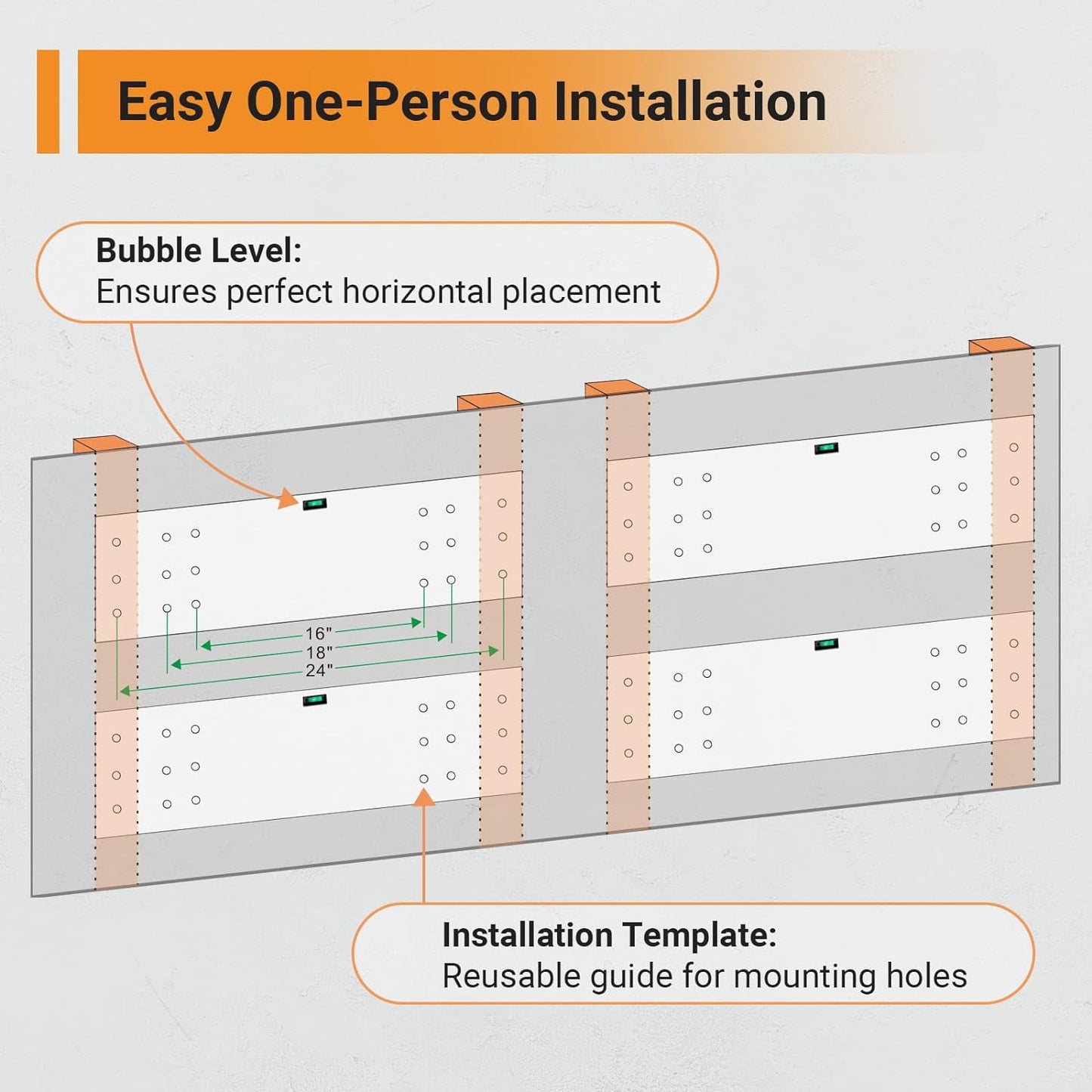 1x6 ft Garage Shelving, 2-Pack Wall-Mounted Shelves for Garage, Kitchen, Pantry Storage, 600 lbs Total Load Capacity Shelving, Black