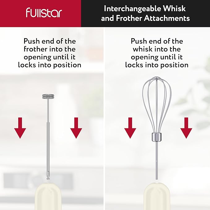 fullstar Immersion Blender Set, 9-Speed 500W Handheld Electric Hand Mixer, Smoothie Blender (3-in-1, White)
