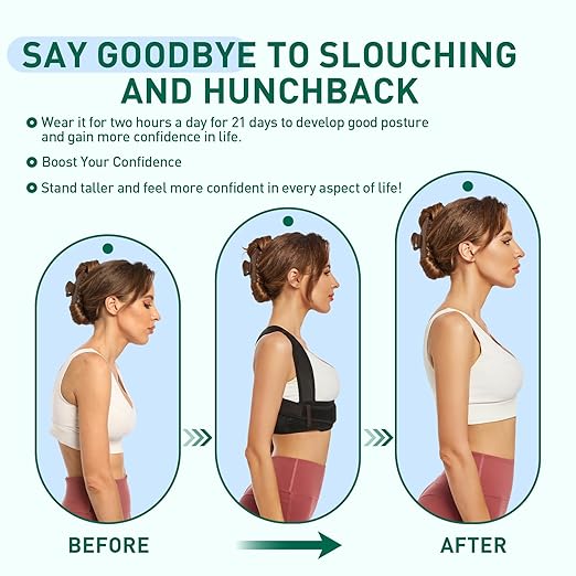Posture Corrector for Women, Back Brace Posture Corrector Neck Hump, Back Support for Men and Women - Upper Back Pain Relief, Improve Posture, Correct Hunchback, Slouching, Kyphosis(S)