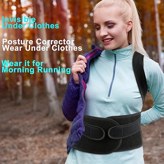 PAZAPO Posture Corrector for Men and Women - Back Brace Full Back Support Straightener for Hunchback - Upper and Lower Lumbar to Relieve,Medium(29-33 Inches)