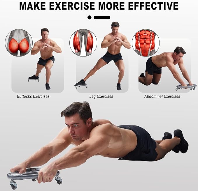 HOTWAVE Ab Roller Wheel for Core Workout – Extra-Wide Ab Exercise Equipment for Abs, Arms & Back – Stable & Quiet Fitness Roller for Home Gym Strength Training – Includes Knee Pad – For Men & Women