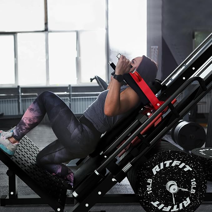 RitFit Adjustable Leg Press and Hack Squat Machine with Weight Plate Set, Professional Home Gym Equipment with Linear Bearings, Specialized for Complete Lower Body Workouts and Weight Storage Posts
