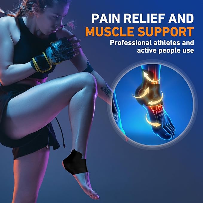 Kinesiology Tape for Ankle, KTQUICK 12 Count Ankle Tape Precut, Original Cotton Waterproof & Breathable, Enhance Elastic Kinesiology Athletic Tape for Ankle Support and Muscle to More Sports (Black)