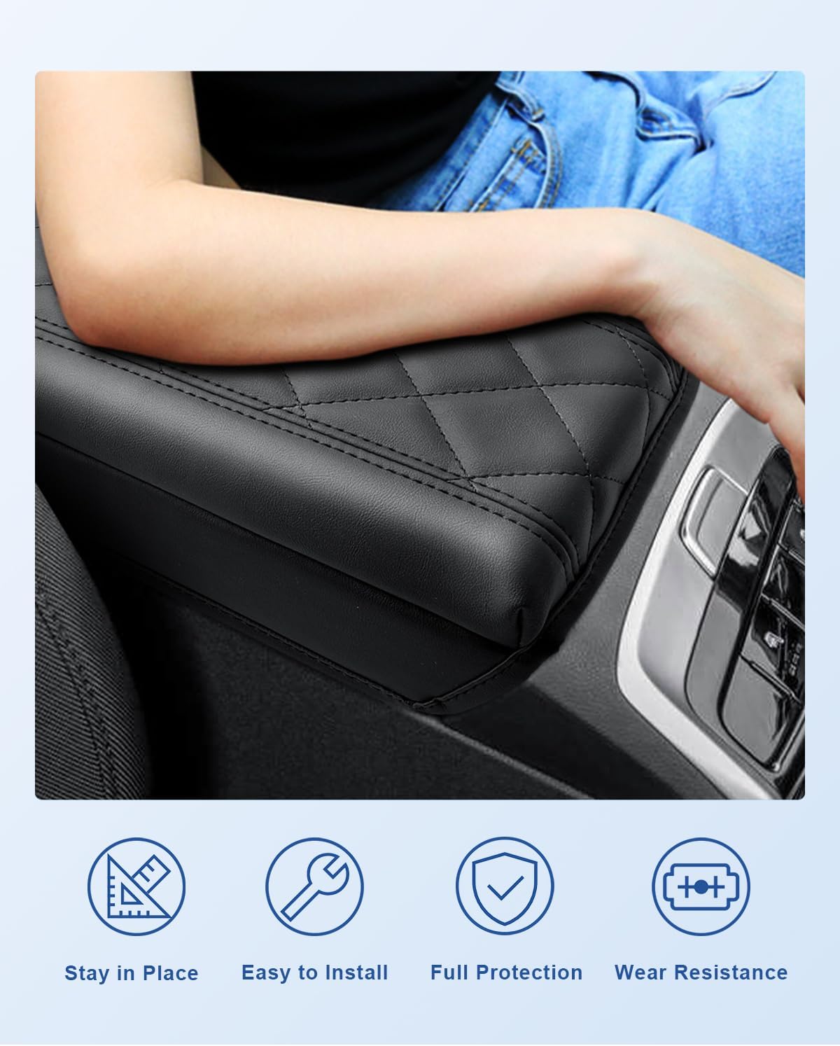 CDEFG Compatible with 2024 Hyundai Tucson Center Console Cover for 2022-2024 Santa Cruz Accessories Armrest Cover 2022-2024 Hyundai Tucson Hybrid Middle Console Pad Arm Rest Cushion