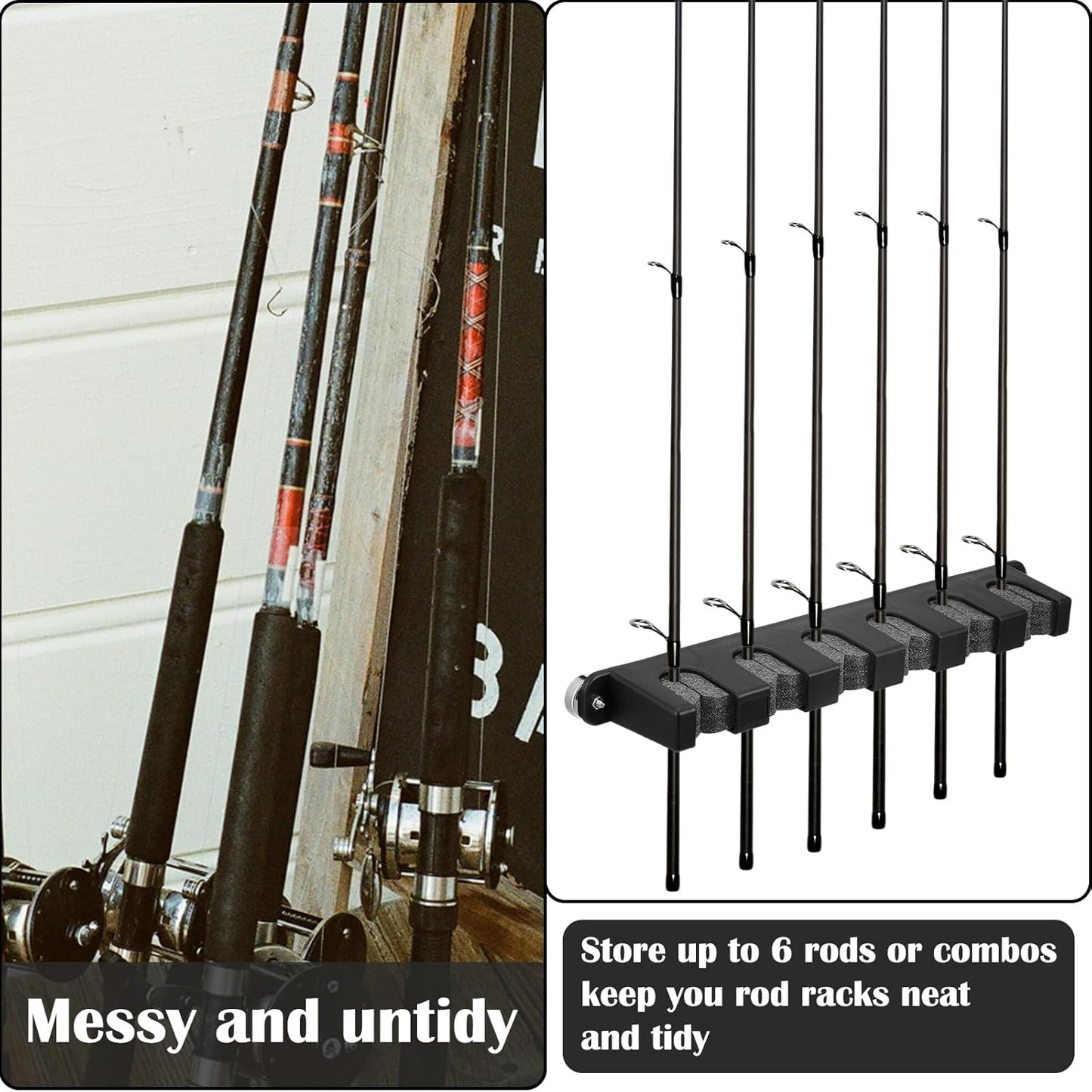 2 Pcs Magnetic Fishing Rod Holder for Car Fishing Pole Rack Vertical Rod Storage Holders for Truck Bed Boat Wall Garage Door