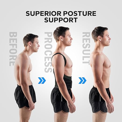 Posture Corrector for Men and Women, Adjustable Upper Back Support, Shoulder Alignment Brace for Better Posture and Daily Comfort – Wearable Under Clothes (Medium)