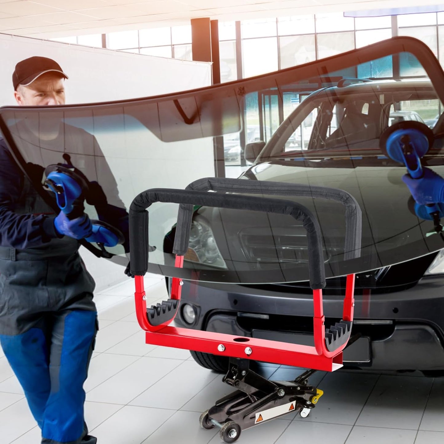 Rest Door Hanger Compatible with Floor Jacks Versatile Door Hanger for Quickly Remove or Install Vehicle Doors Auto Repair and Storage (Car Jack not Included)