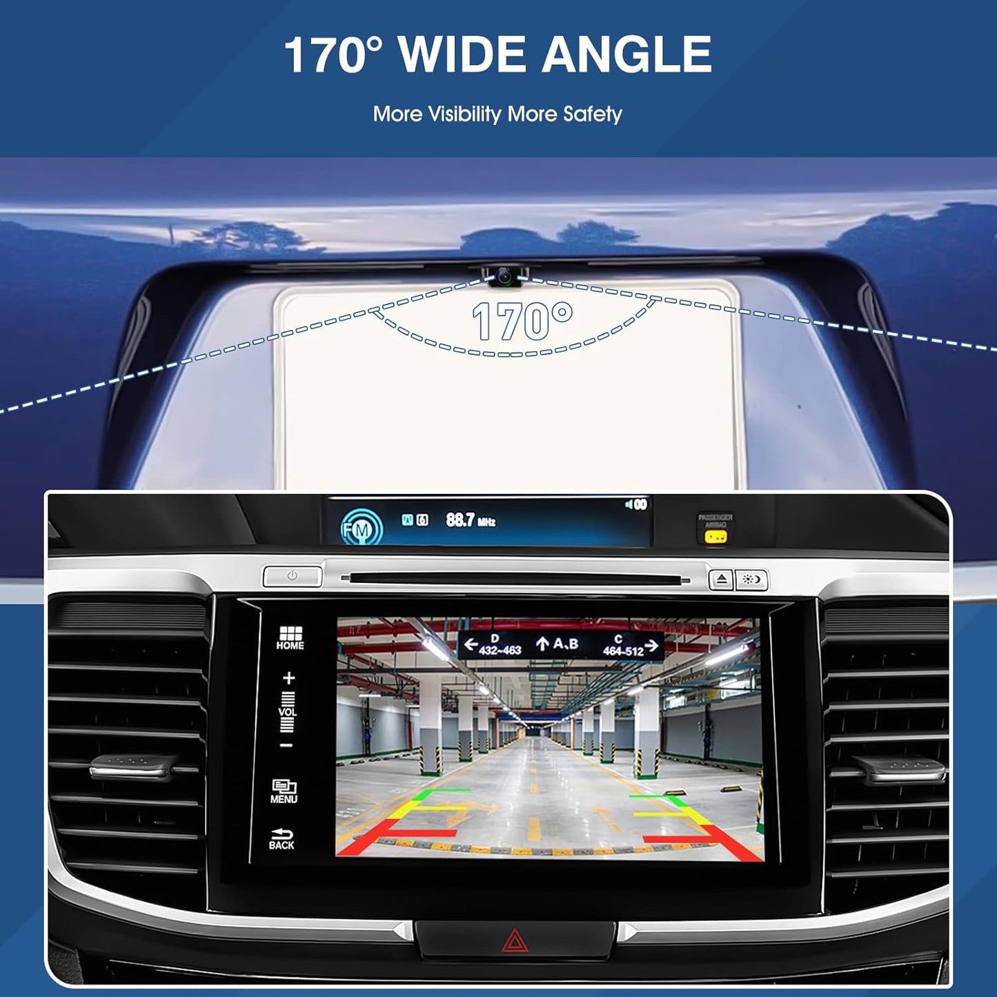 Rear Park Assist Backup Camera 39530-T2A-A21 Compatible with Honda Accord 2014-2017, Reversing Assist Rear View Camera 590-440, 39530T2AA21, 39530T2AA3