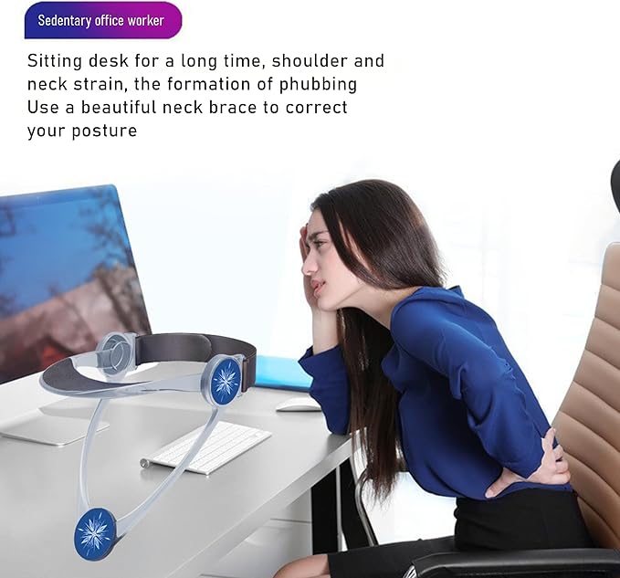 360° Adjustable Neck Brace - Cervical Collar with Neck Stretcher | Neck Orthotics for Forward Head Posture Correction and Cervical Spine Support，Neck Brace for Neck Pain and Support