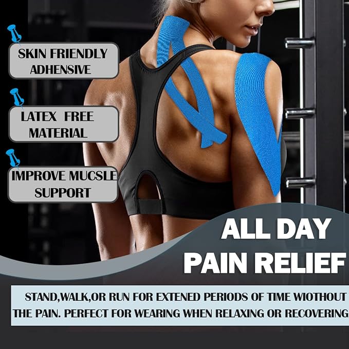 Kinesiology Tape (2 inchX16.4ft Per Roll) Waterproof Latex Free Athletic Tape for Knee, Joint, Muscle Protect - Elastic Therapeutic Sports Tape -Improve Blood Circulation, Swelling (Cat)