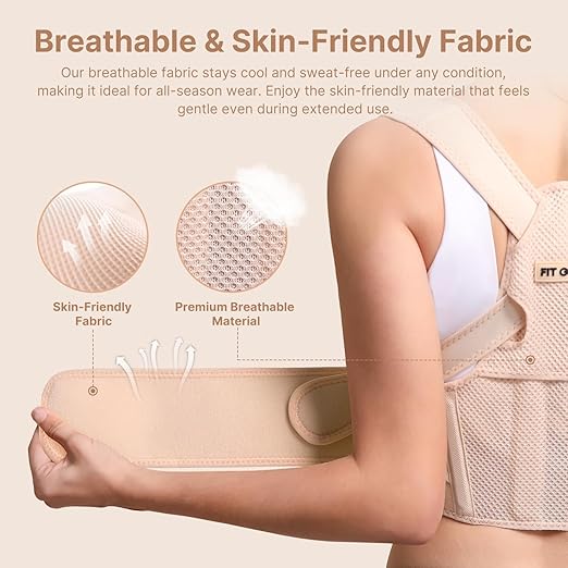 Posture Corrector for Women and Men: Improve Posture Correct Hunchback Slouching Invisible Under Clothes - Adjustable Lightweight Upper Back Brace for Neck Shoulder & Upper Back Pain Relief (M/L Under Bust 32"-45")