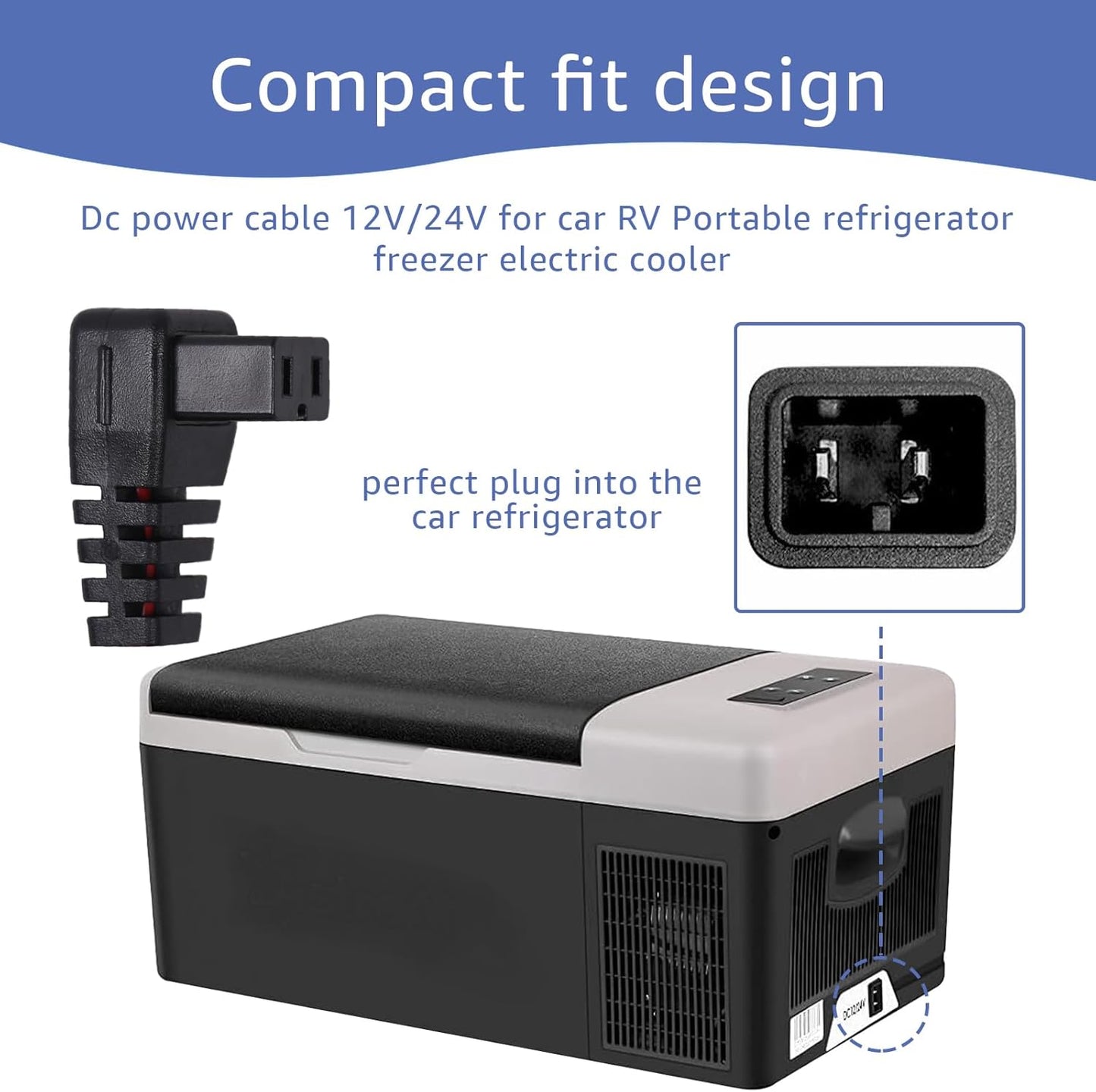 12V/24V Car Refrigerator Power Cord is Compatible with Alpicool, ARB, ICECO, Setpower, COSTWAY, and JoyTatus 12V/24V Portable Car Refrigerators. (Black Red 10FT)