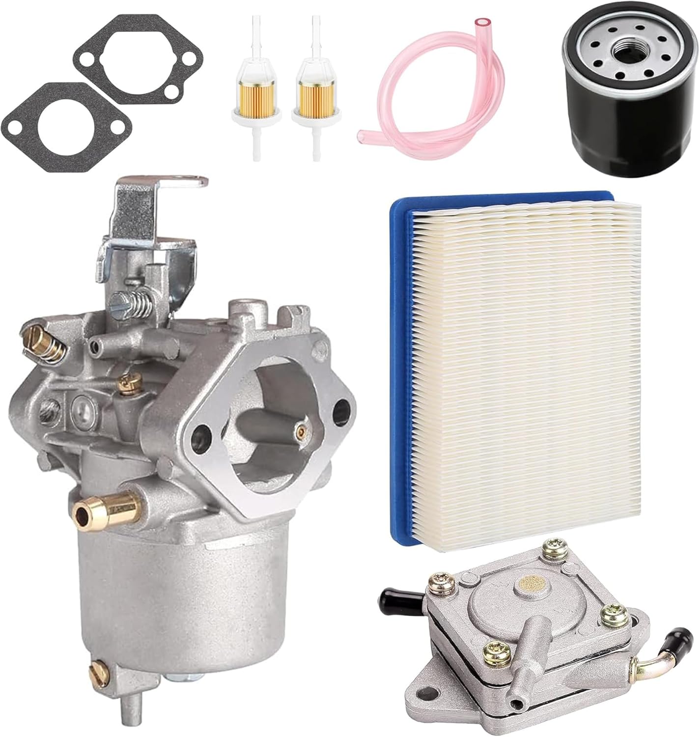 10L0L Golf Cart Carburetor Fuel Pump and Tune Up Kit for FE290 Club Car DS Precedent Turf Carryall Gas Model 1998-Up Air Oil Fuel Filter Replaces OEM 101805601 101905601 1016438 1016439