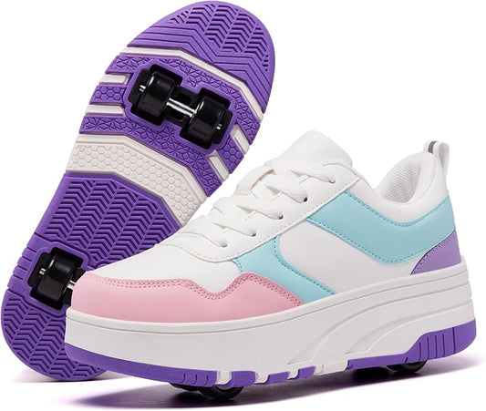 Roller Skate Shoes for Kids Girls Boys Detachable Wheeled Fashion Sneakers