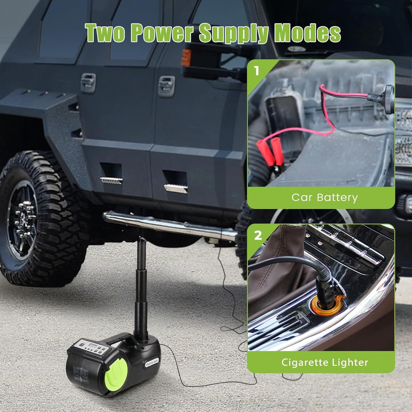 Anbull Electric Car Jack Kit 5 Ton,Hydraulic Car Jack Lift DC12V with Electric Impact Wrench & Inflator for SUV MPV Sedan Truck Tire Change & Garage Repair（Lifting Range 6.1-21.7 inch）