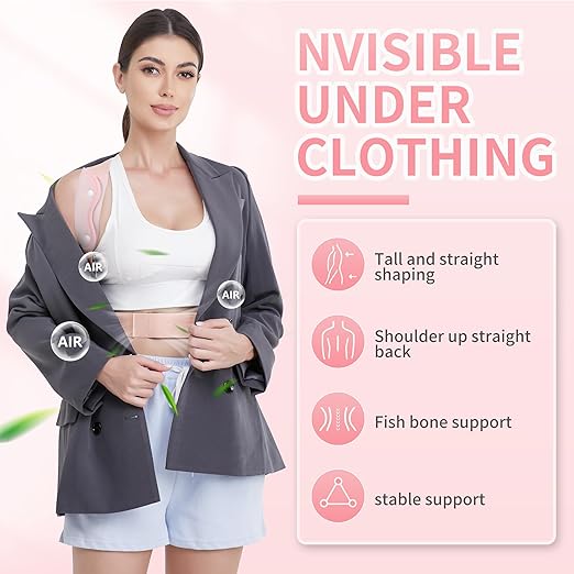 FORTEMOTUS Posture Corrector for Women - Straightener with Armpit Pads, Adjustable Back Posture Corrector, Upper & Lower Back Pain Relief, Targets Scoliosis, Hunchback, Hump, Thoracic, Spine,M Size,Pink