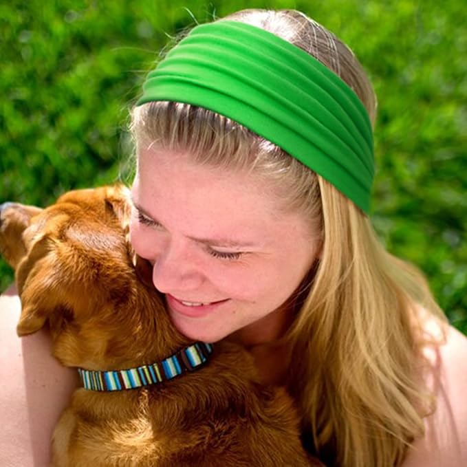 Wide Headbands for Women Black Stylish Head Wraps Summer Boho Thick Hairbands Large Pink African Sport Yoga Turban Headband Hair Accessories (Pack of 4)