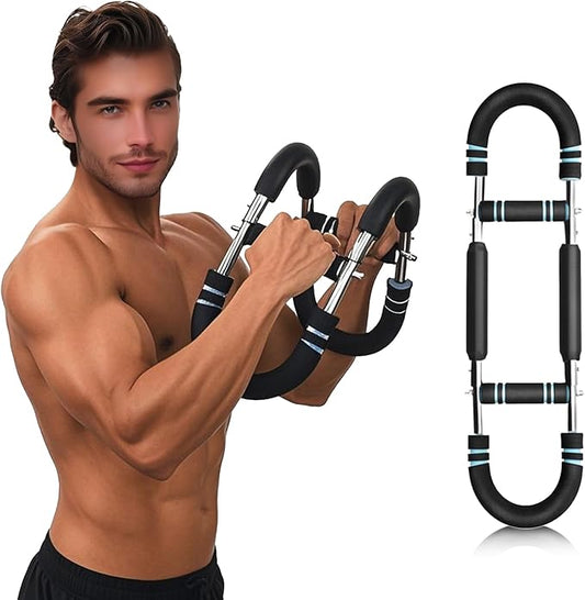 2025 Pro Saker Twister Arm Trainer - 40-100lb Adjustable Power Twister Bar for Chest, Shoulder & Arm Workout, Portable Detachable Upper Body Fitness Equipment for Home/Gym