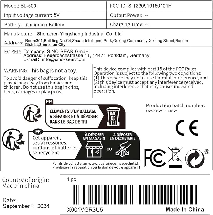 Portable Blender for Shakes and Smoothies 17Oz, Personal Blender 4000mAh USB Rechargeable, 500ml Portable Juicer for Kitchen/Travel/Gym(White)