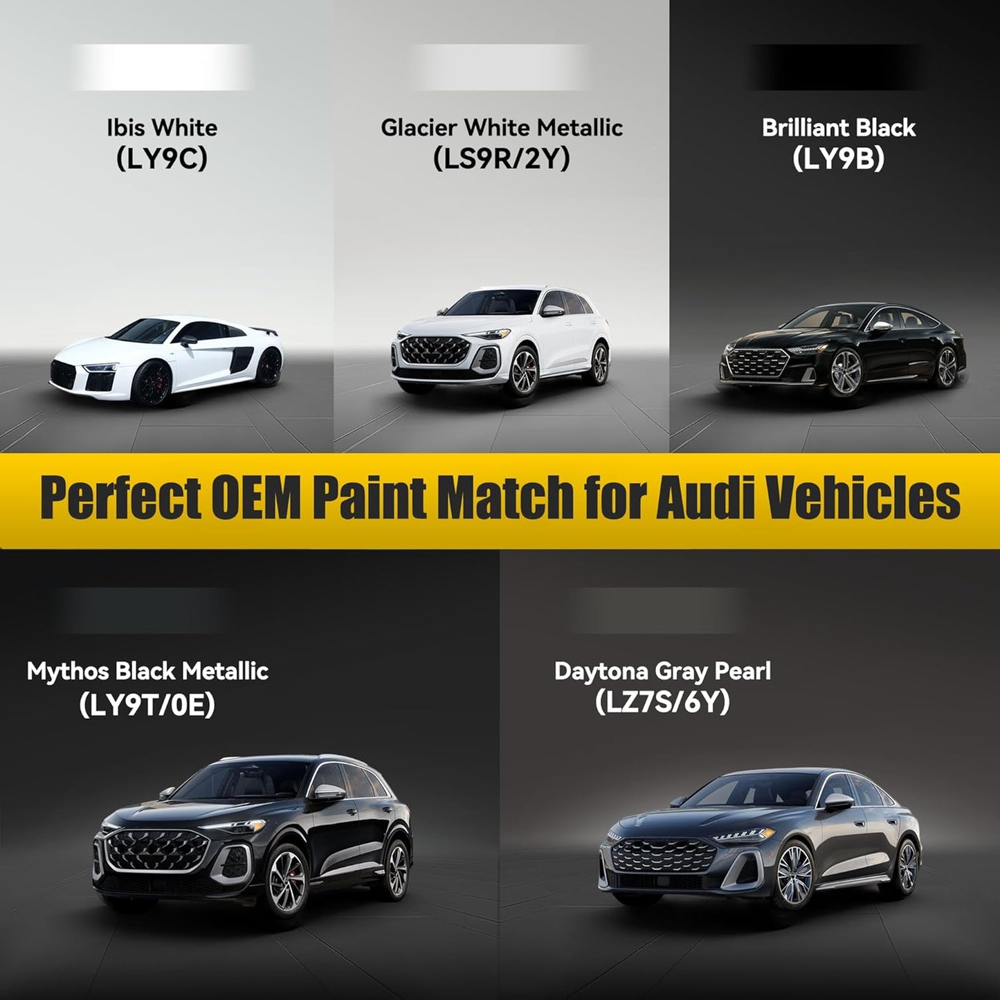 (LY9C) Ibis White Touch Up Paint Compatible with Audi, Exact Match Car Paint Pen Automotive Scratch Repair Remover Kit Quick & Easy Solution for Vehicle Chips and Nicks