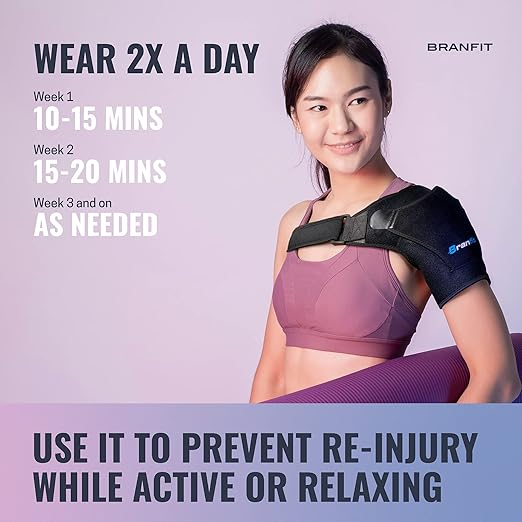Recovery Shoulder Brace and Arm Sling for Men & Women, Shoulder Compression for Injury Relief and Adjustable Comfort, Right/Left