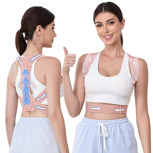 FORTEMOTUS Posture Corrector for Women - Back Straightener with Armpit Pads, Adjustable Posture Corrector, Upper & Lower Back Pain Relief, Targets Scoliosis, Hunchback, Hump, Thoracic, Spine,XL Size,Pink