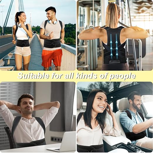 Posture Corrector for Women and Men, Back Brace Adjustable Back Straightener Support for Upper Back, Scoliosis and Hunchback Correction, Improves Posture and Pain Relief L(33"-37")