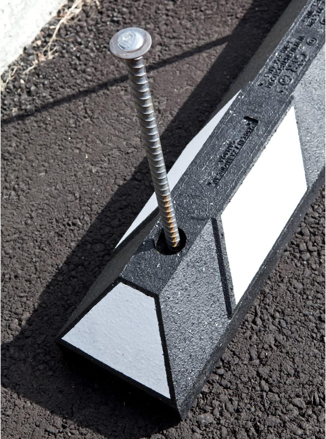 SmartSign Rebar Spikes - Pack of 40, Length 14", Diameter 1/2", Heavy Duty Metal Rebar Stakes for 6ft Parking Curbs/Wheel Stop/Speed Bump, Silver