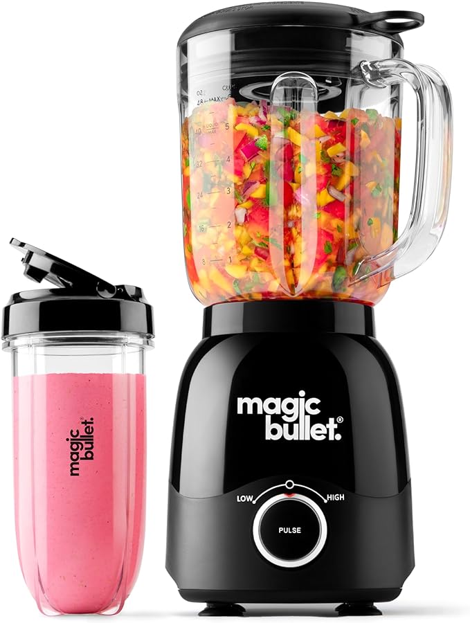 magic bullet Combo Blender, 48oz Pitcher, Blending Cup, Simple Speed Dial – MBF50200AK