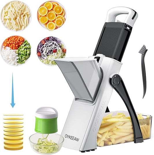 Spiralizer slicer & Mandoline Slicer for kitchen, Adjustable Thickness.Veggie Slicer, vegetable slicer, Potatoes chopping, Veggie Dicer, Zucchini, Faster Kitchen Slicer for Meal Prep(Black)