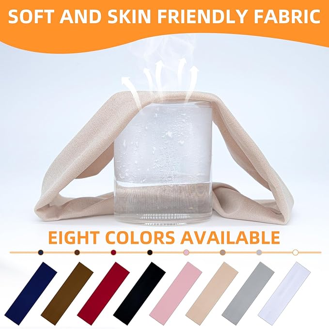 8PCS Summer-Exclusive Non Slip Sports Elastic Soft Running Fashion Headbands Absorb Sweat for Women & Men Working Out, Travel