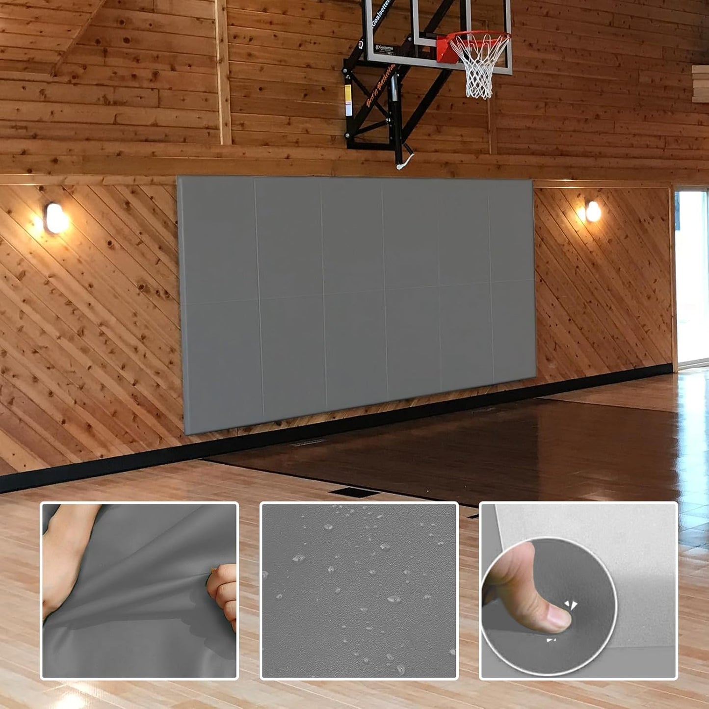 PROGOAL 2"/4" Thick Foam Protection Wall Pad，Gym Basketball-Court Protectors，Durable Waterproof Padding for Wall-Mounted Basketball Hoops(60" L x 20" W)…
