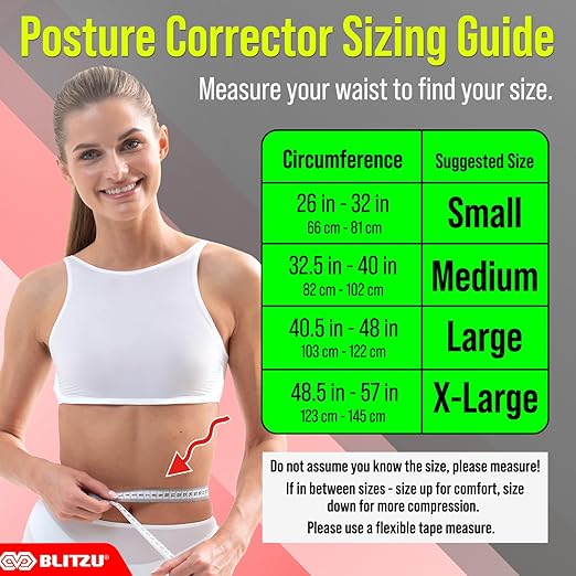 BLITZU Back Brace Posture Corrector for Women and Men. Shoulder Straightener, Adjustable Full Back Support. Upper and Lower Back Pain Relief for Neck Hump, Scoliosis, Spine & Hunchback Correction. XL