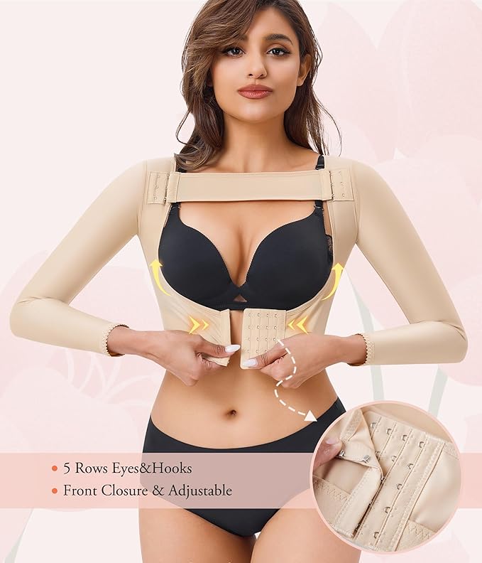 LANCS Women Upper Arm Shaper Post Surgical Compression Sleeves Slimmer Tops Posture Corrector Vest Shapewear