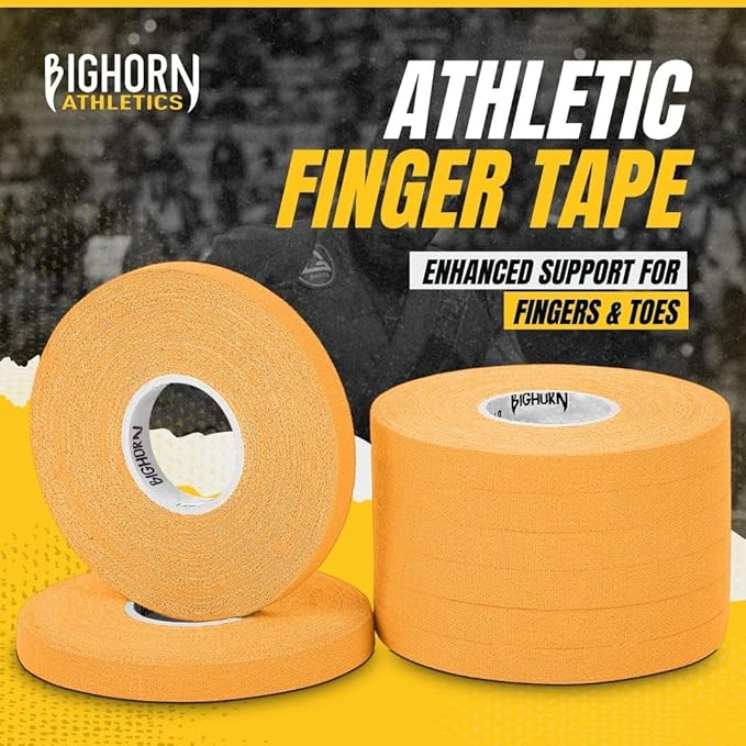 Bighorn Athletics Jiu Jitsu Finger Tape | Residue-Free Athletic Finger Tape for Sports & Injuries: Rock Climbing, Volleyball, Football, Basketball, Hands & Toes | 0.3-Inch x 45-feet, 8-Rolls, Orange
