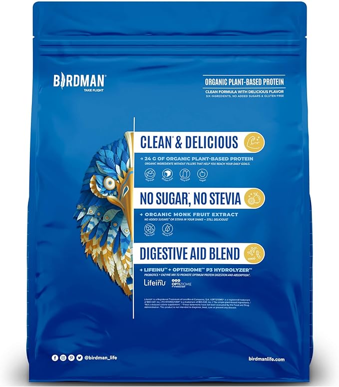 Falcon Vegan Protein Powder Organic, Stevia & Sugar Free, Plant Based Protein, Low Carb, Dairy Free, Keto, Non Whey Protein, Probiotic, Pea Protein | Vanilla Flavor - 60 Servings - 3.9 lb