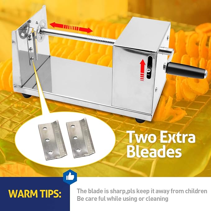 RioRand Manual Stainless Steel Twisted Potato Slicer Spiral Potato Cutter French Fry Graters Potato Tornado Twister